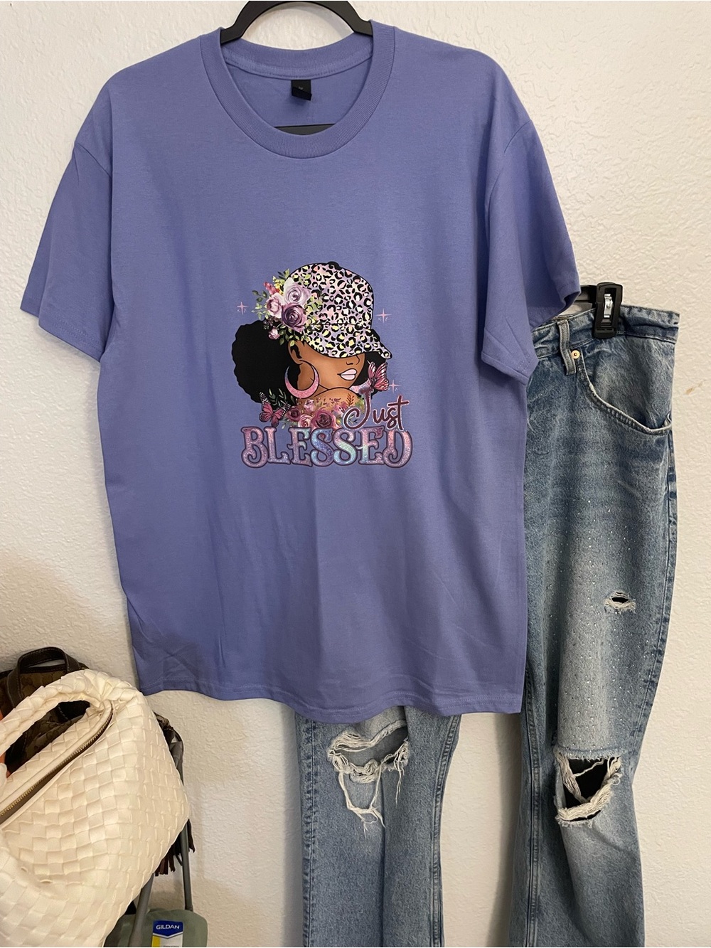 Just Blessed Lavender Graphic Tee